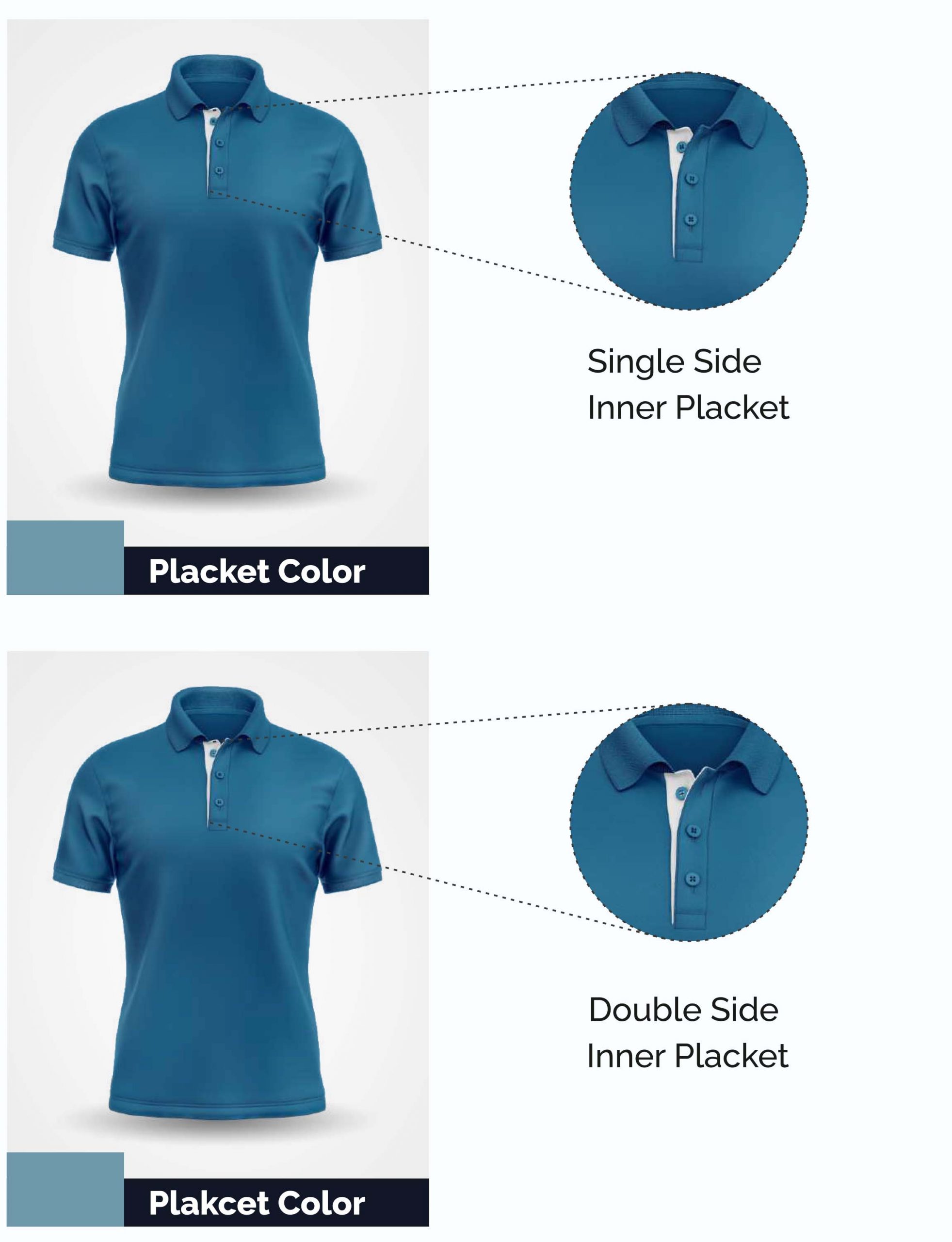 Polo t-shirt alteration — sleeve patch placement