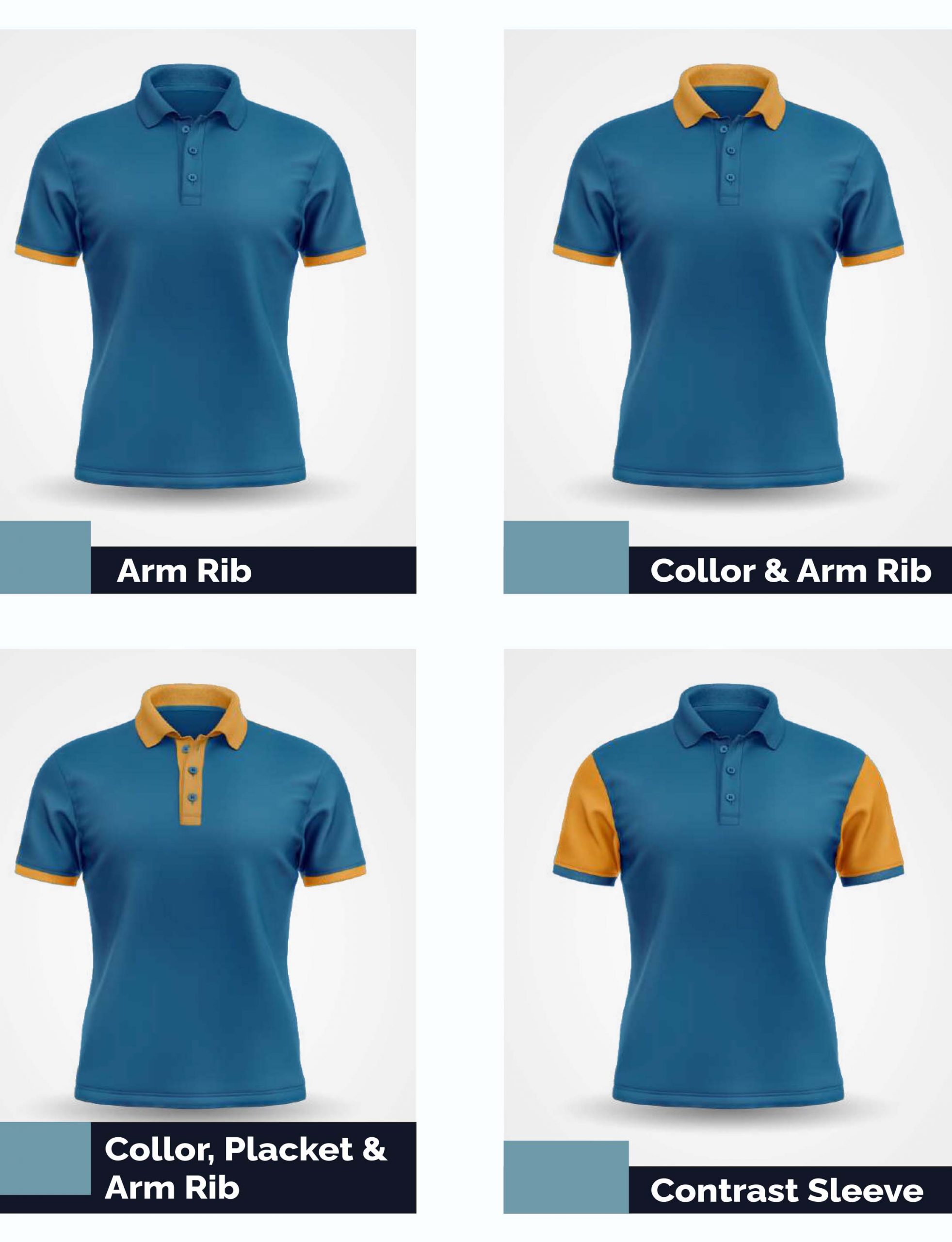 Polo t-shirt alteration — collar and placket detail